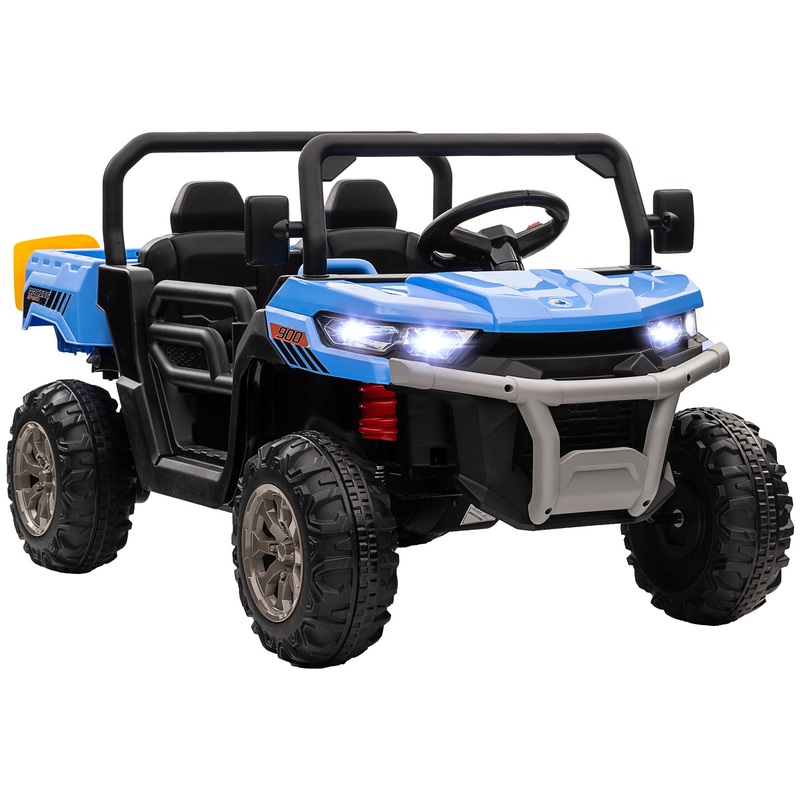 12V Two-Seater Kids Electric Ride-On Car w/ Electric Bucket – Blue