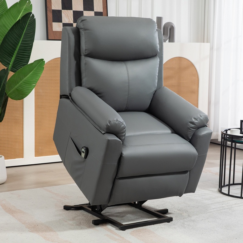 Power Lift Chair Electric Riser Recliner with Remote Control, Grey