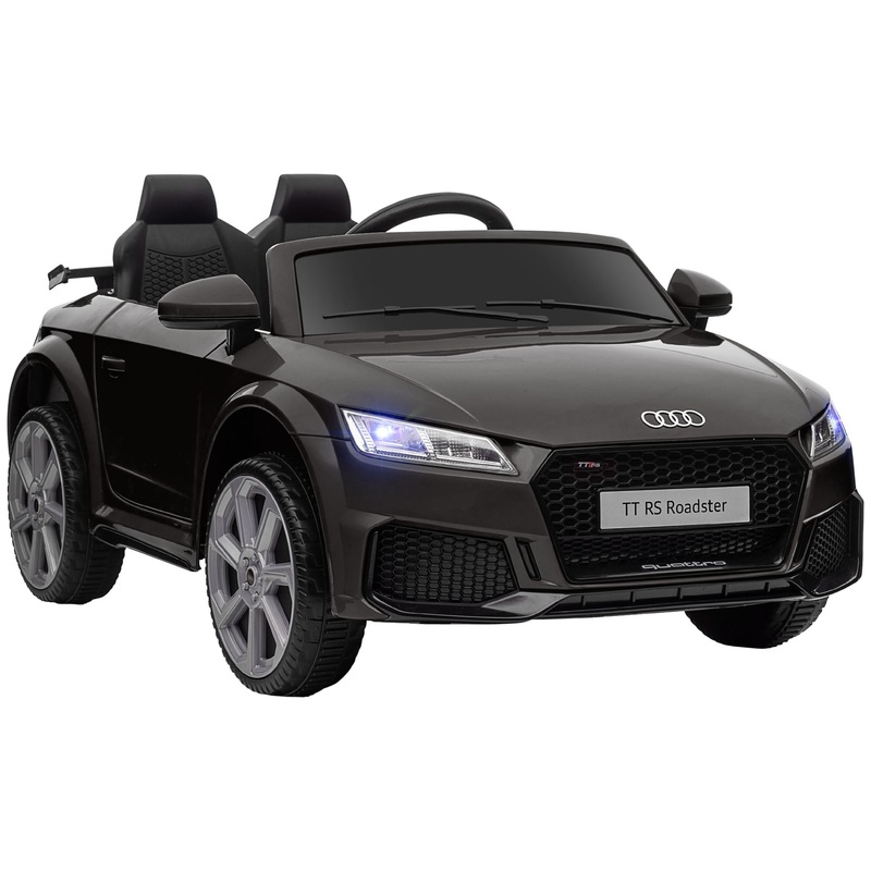 12V Battery Licensed Audi TT RS Ride-On Car w/ Remote, Headlight – Black