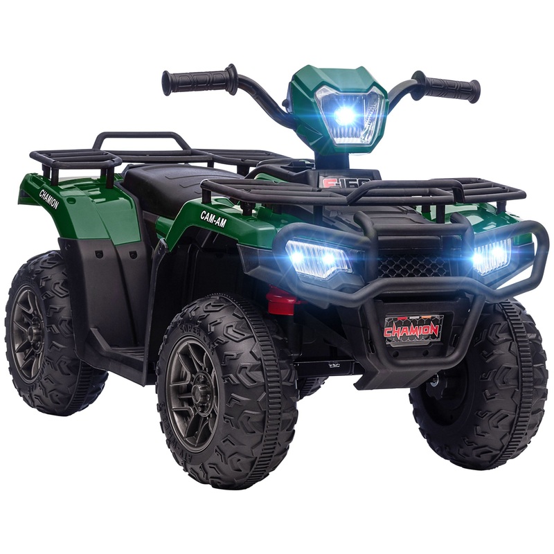12V Electric Quad Bike for Kids w/ LED Headlights, Music – Green
