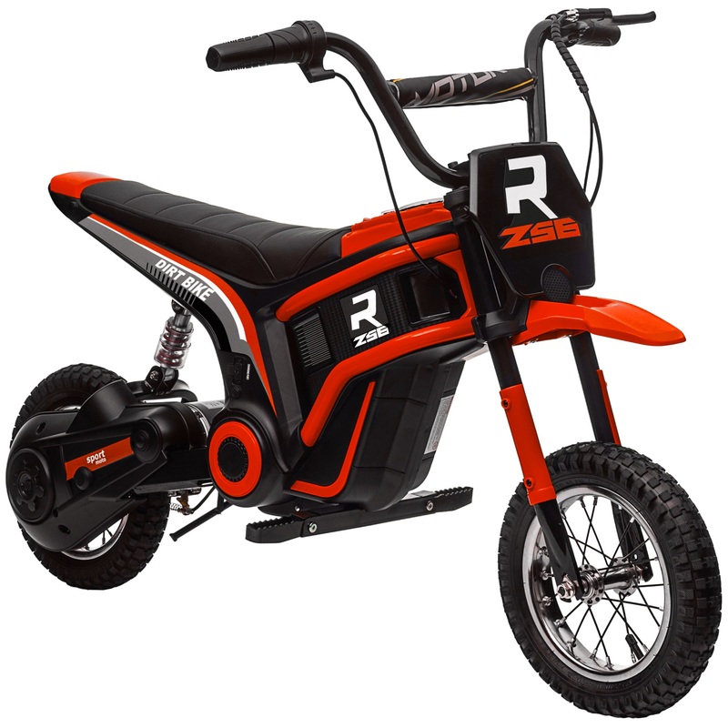 24V Kids Electric Motorbike with Twist Grip Throttle, Music, Horn – Red