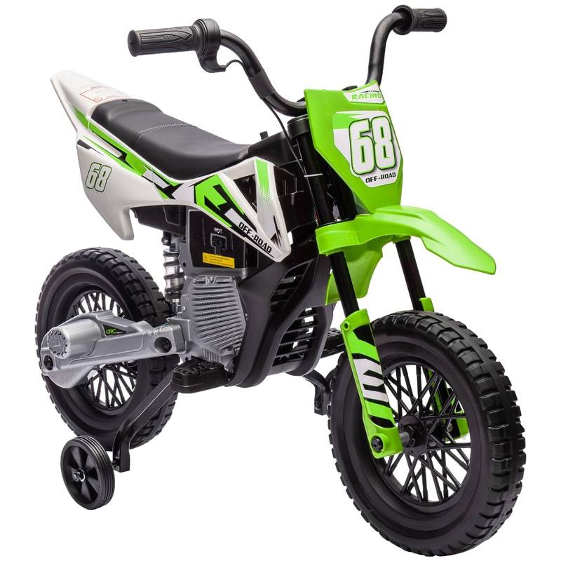 12V Kids Electric Motorbike w/ Twist Grip Throttle, Music – Green