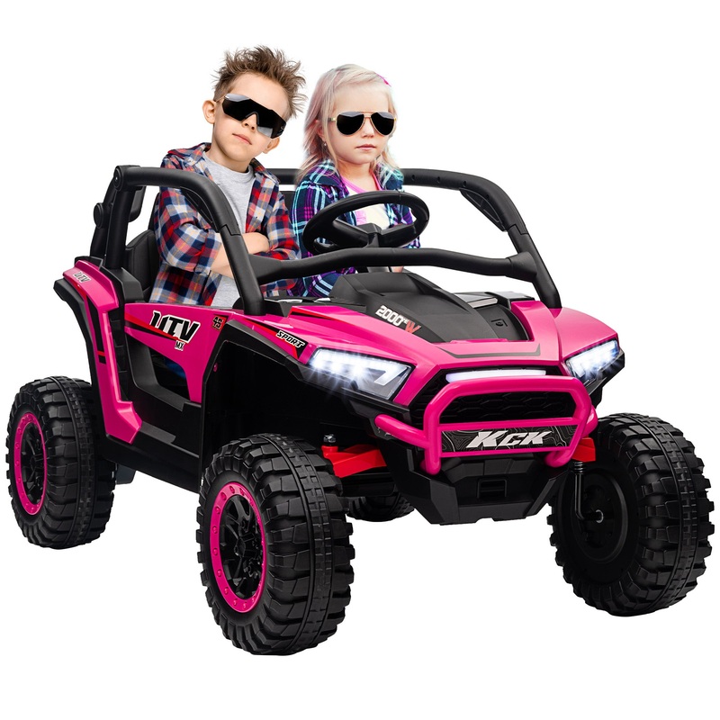 2 Seater 24V 7AH Ride on Truck w/ Spring Suspension – Pink