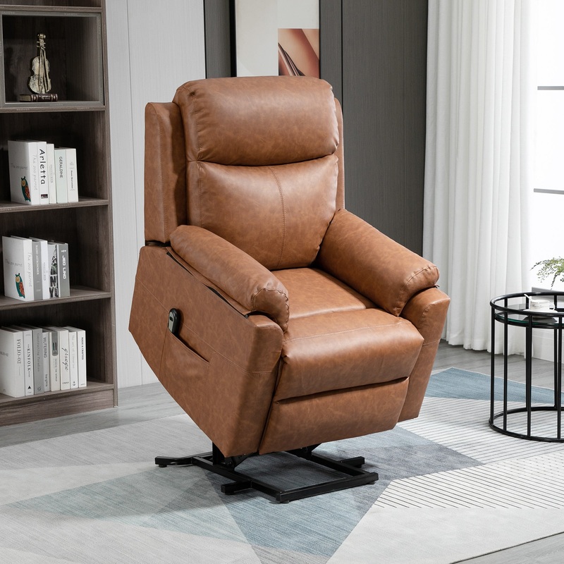 Power Lift Chair – Soft Faux Leather Brown