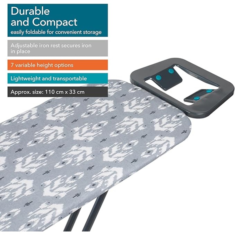 This Great ironing Board Has a Large Iron Rest to Safely Secure The Iron in Place & Additional Non-Slip Feet! Only 12.95 Collection Only