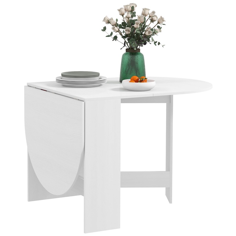 Oval Kitchen Table for Dining Room, Small Spaces, Ash Wood-Effect
