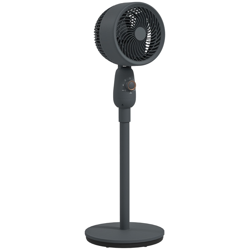 Pedestal Fan for Bedroom, Powerful Air Circulator with 3 Speed, Grey