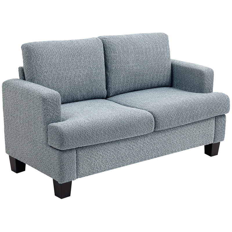 138 cm Chenille Fabric Loveseat Sofa with S-springs, Light Grey