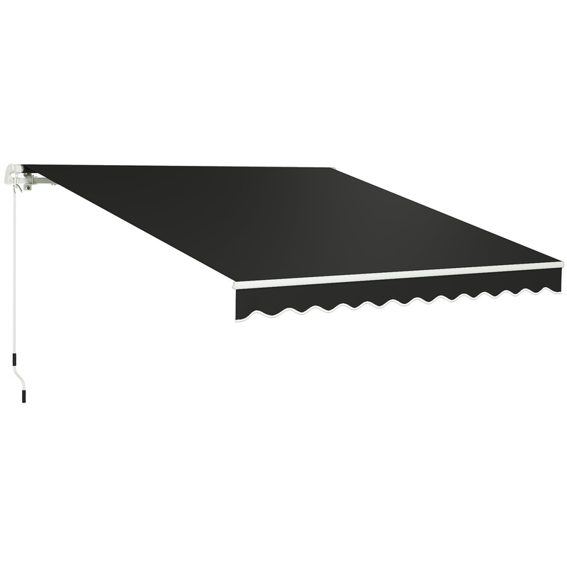 2.95 x 2.5m Canopy Sun Shade Shelter with Crank Handle, Black