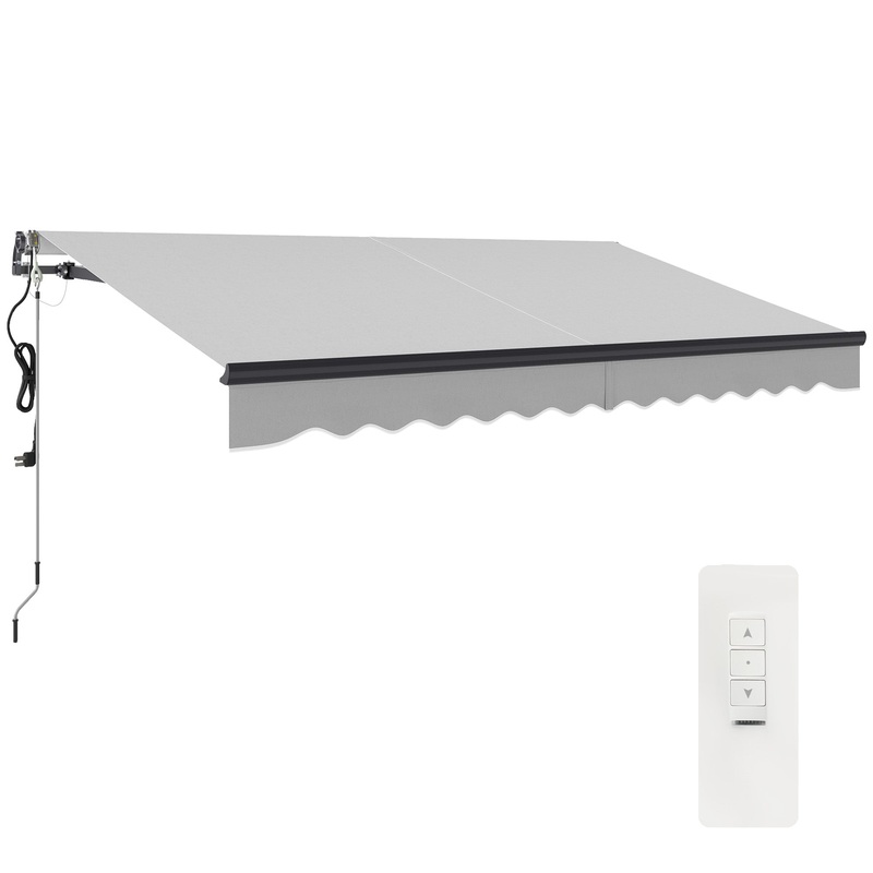 3.5 x 3(m) Electric Retractable Awning Aluminium Frame Light Grey