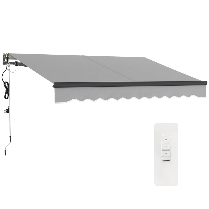 3 x 2.5m Electric Retractable Awning w/ Aluminium Frame Light Grey