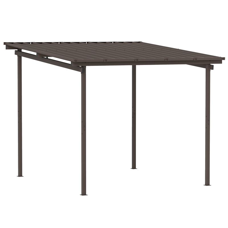 3 x 3(m) Waterproof Metal Pergola Easy to Assemble Lean to Pergola