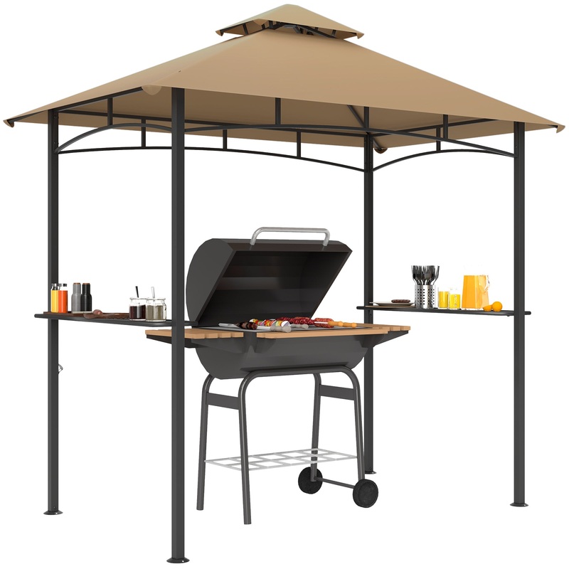 Outdoor Double-tier BBQ Gazebo Shelter Grill Canopy Barbecue Tent