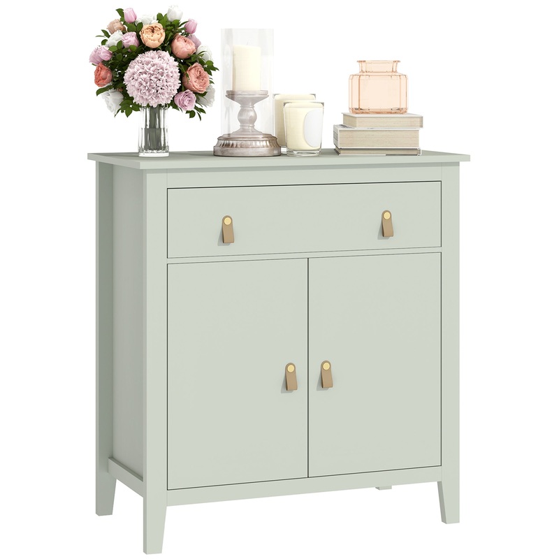 Sideboard with Drawer, Adjustable Shelf for Living Room, Light Green