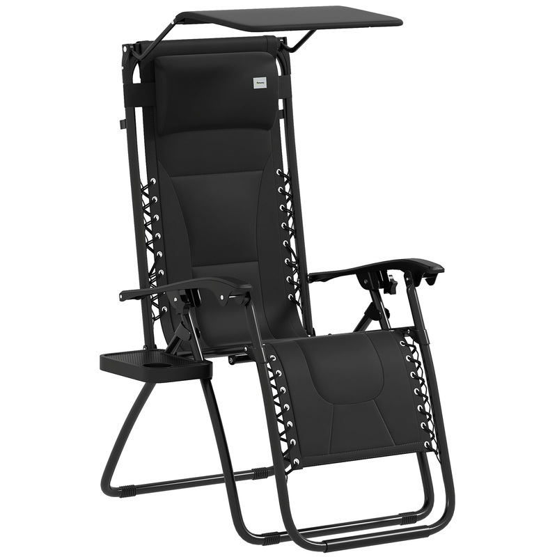 Zero Gravity Lounger Chair, Folding Reclining Chair, Black
