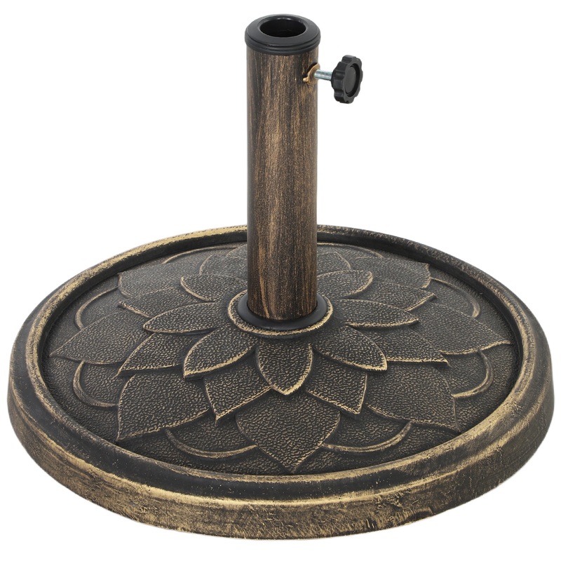 12kg Resin Garden Parasol Base Sun Umbrella Base, Bronze Tone