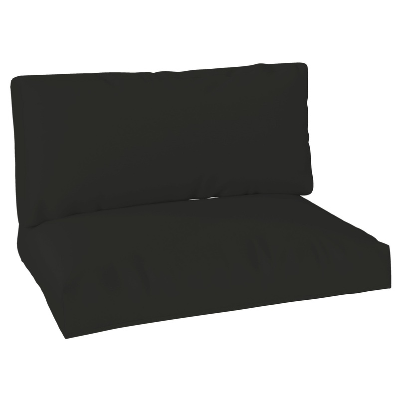 2 Seat Pallet Cushions 20cm Thick Outdoor Seat Pads, Black