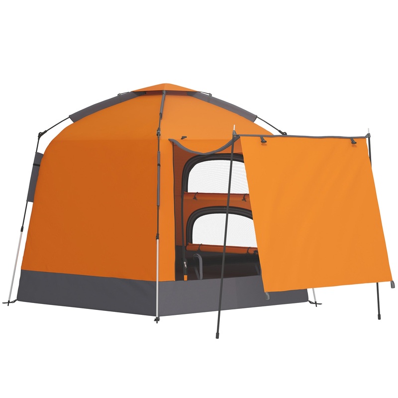 2-4 Person Tent, Instant Pop Up Camping Tent, Orange