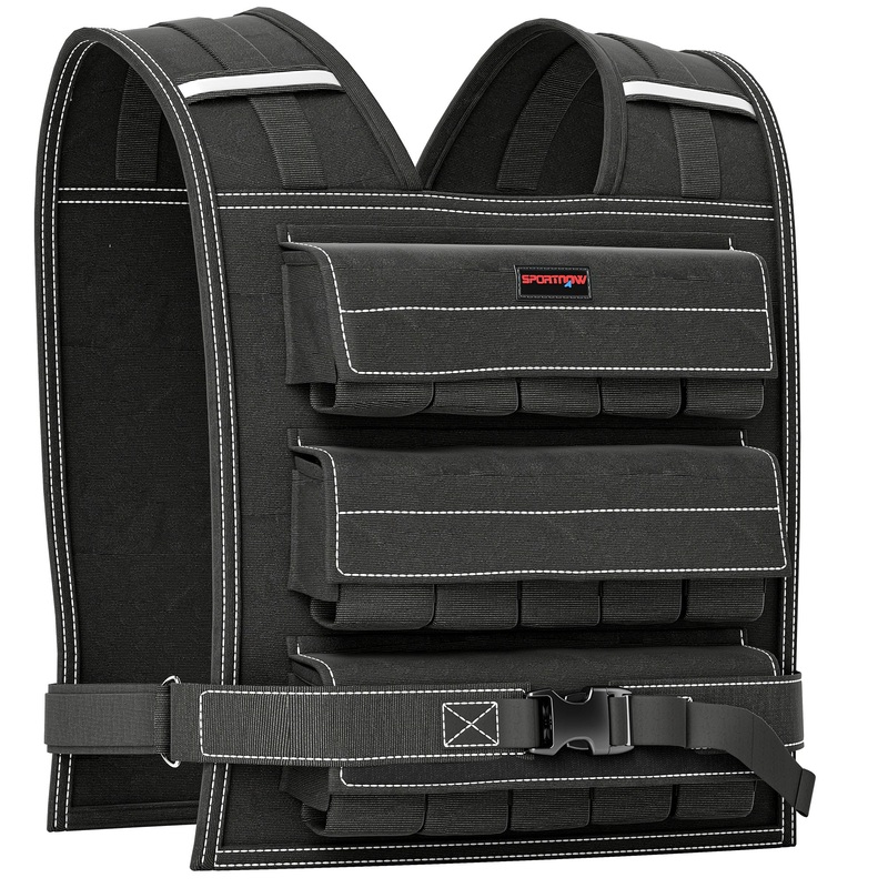 15KG Adjustable Weighted Vest with 15 Metal Weights, Running Weight Vest
