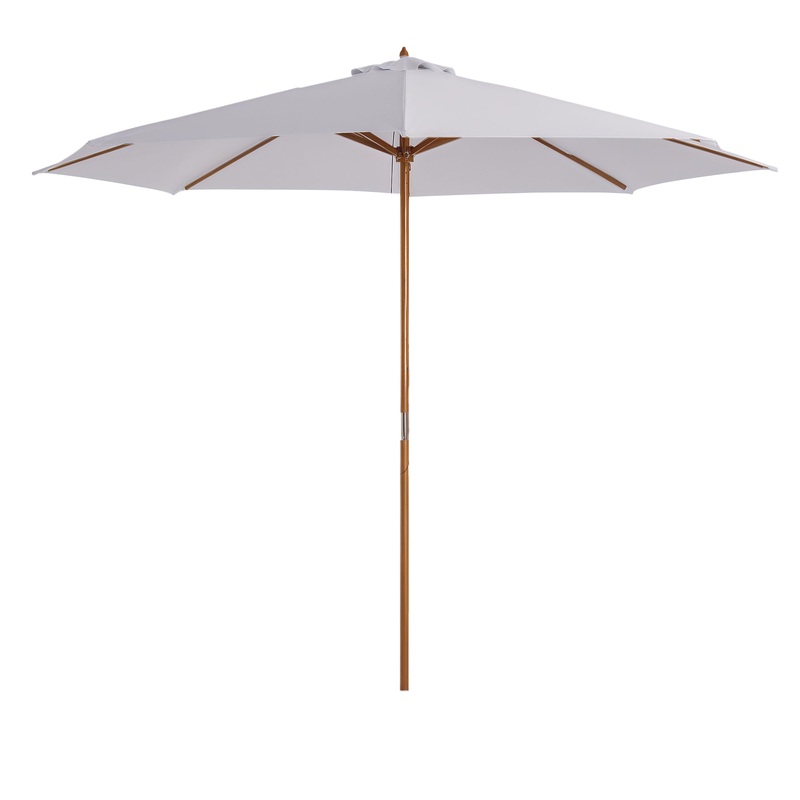 3(m) Wooden Garden Parasol Sun Shade Outdoor Umbrella Canopy White