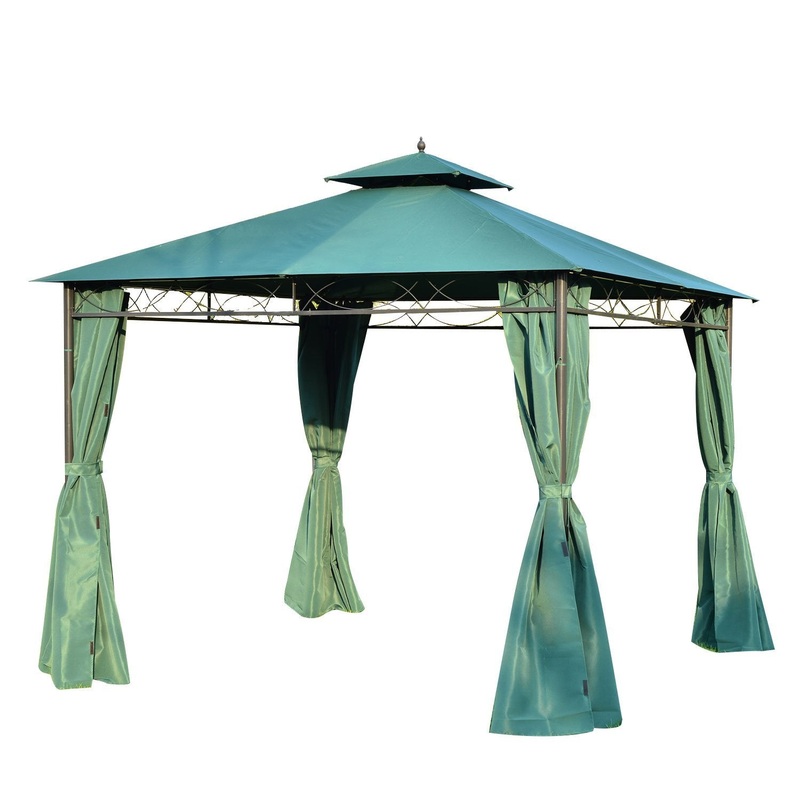 3 x 3m Metal Garden Gazebo Marquee Party Tent Canopy Pavilion Sidewalls