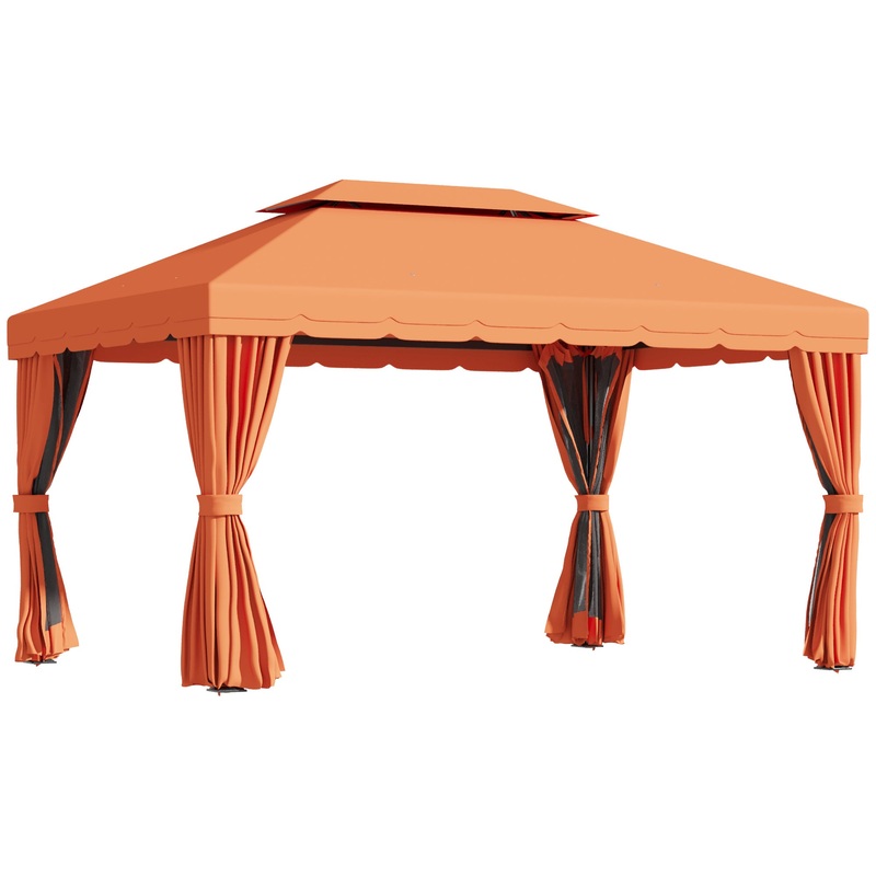 3m x 3.6m Aluminium Gazebo Canopy Patio Marquee Party Tent Orange