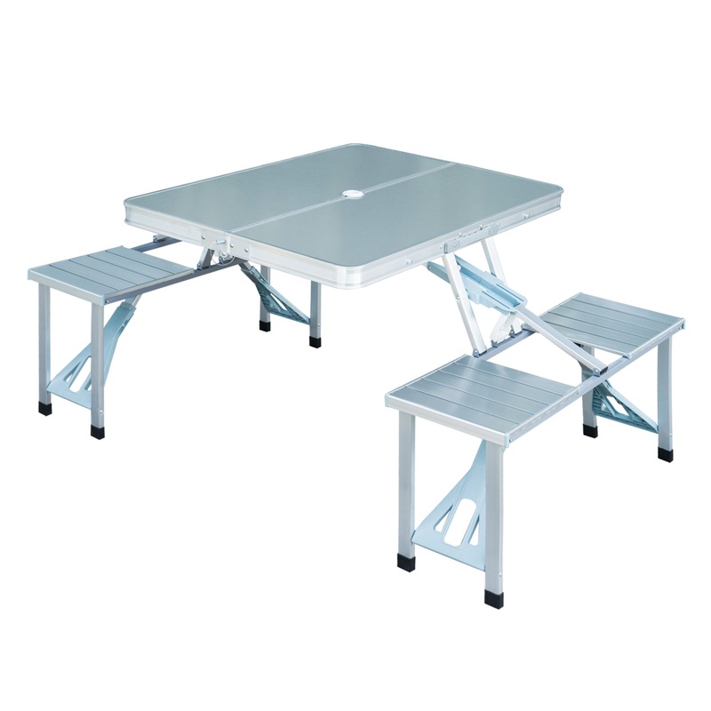 Portable Folding Trestle Camping Picnic Table Outdoor Chair Stools