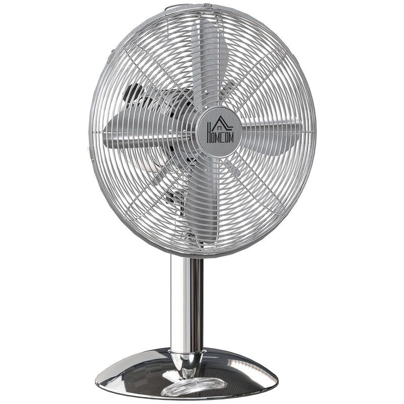 12 Metal Desk Fan with 3 Speed Settings, Wide-Angled Oscillation