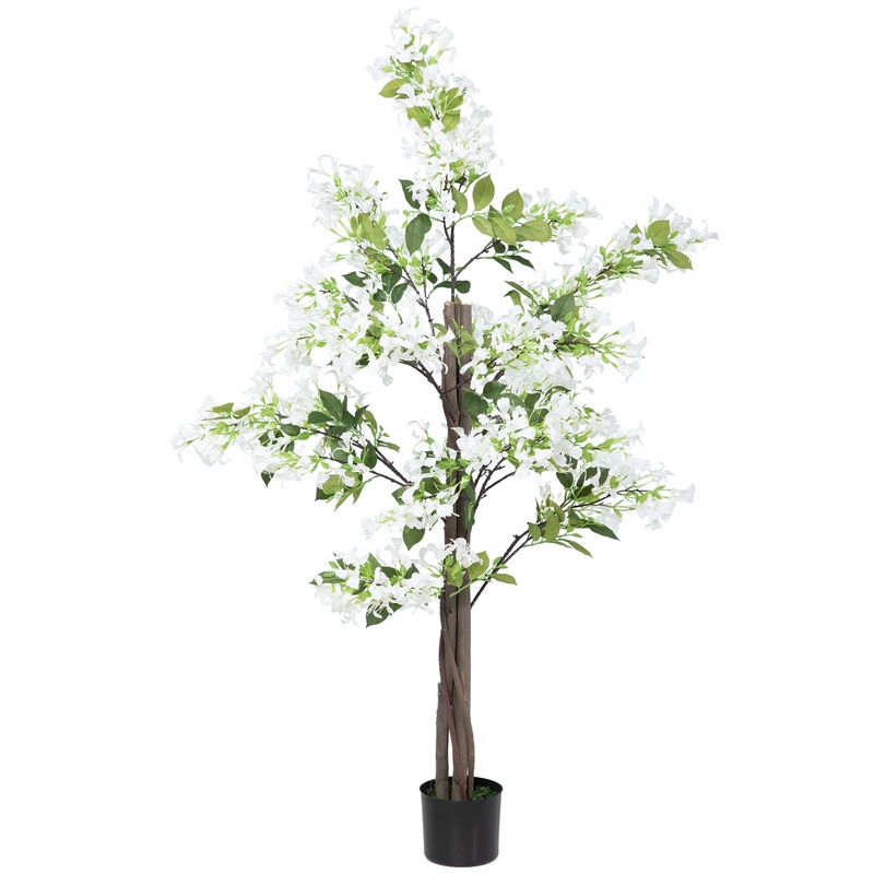 Potted Artificial Plants Honeysuckle Flower for Indoor Outdoor, White