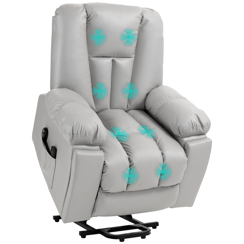 Riser and Recliner Chair for Elderly, Quick Assembly, Light Grey