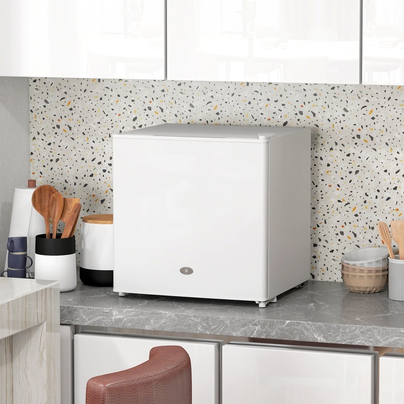 35L Tabletop Freezer with Removable Wire Shelf and Two Keys, White