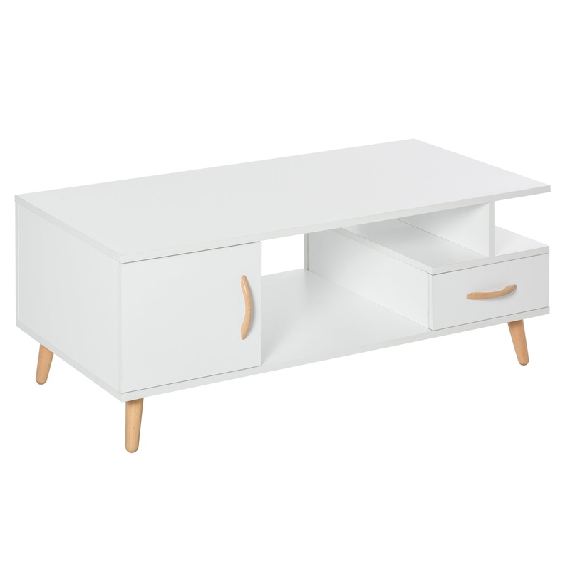 Modern Minimalism Storage Coffee Table Wooden Living Room w/ Drawer