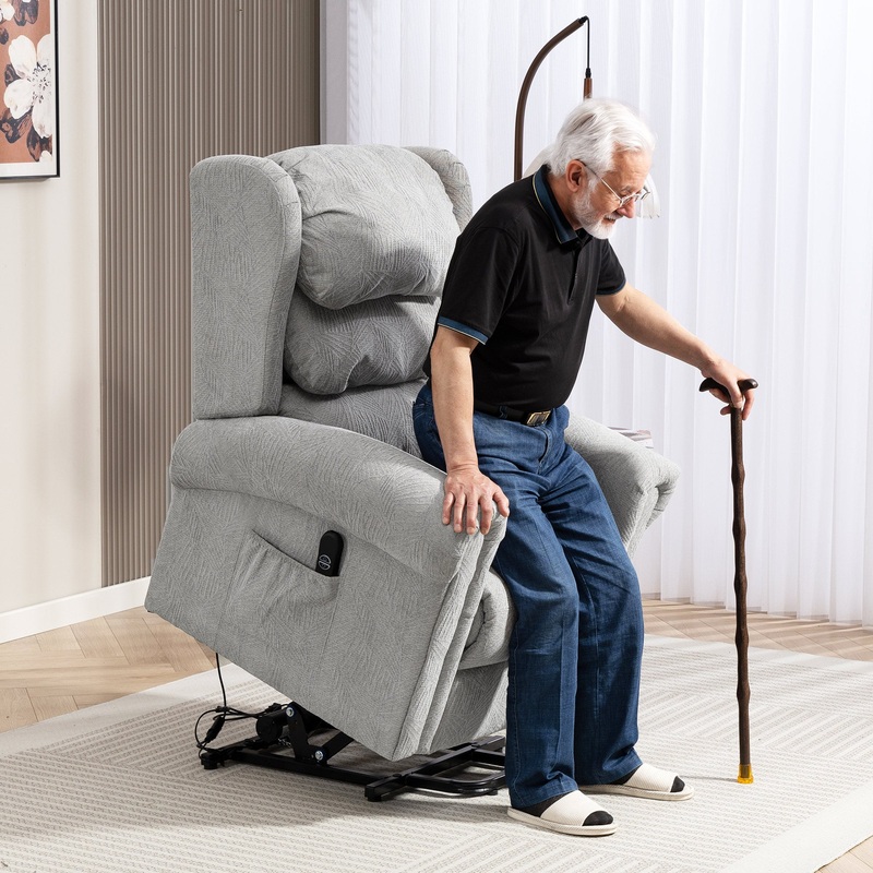 Power Lift Recliner Chair for Elderly with Remote Control, Grey
