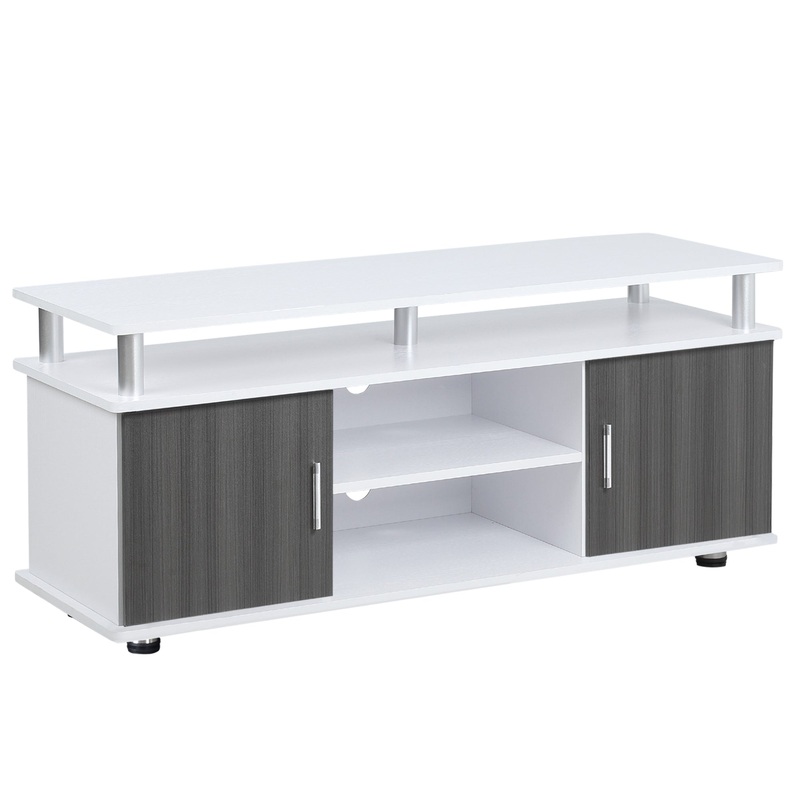 TV Cabinet Stand Entertainment Center Media Console Storage Grey, White