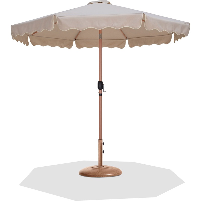 Amalfi – Patio Umbrella – Light Brown Base / Light Brown Pole