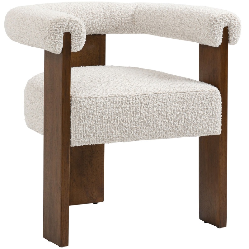 Barrel – Dining Chair – Dark Brown / Cream