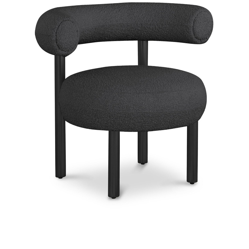 Bordeaux – Boucle Fabric Accent Chair With Black Legs