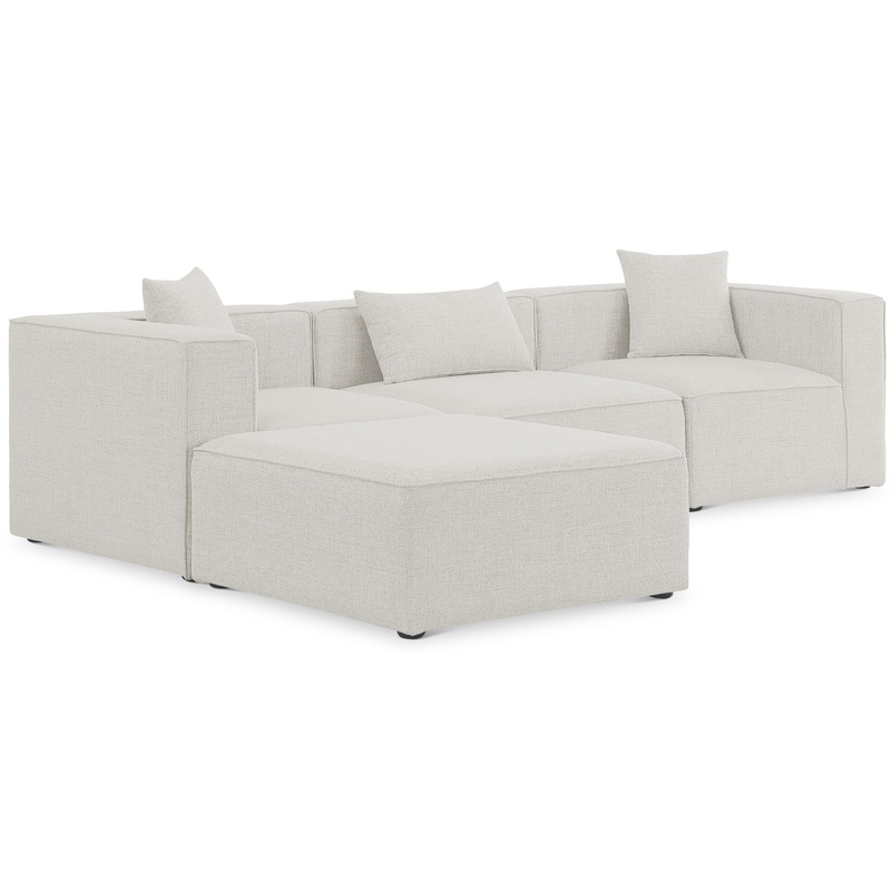Cube – Linen 4 Piece Modular Sectional With Chaise