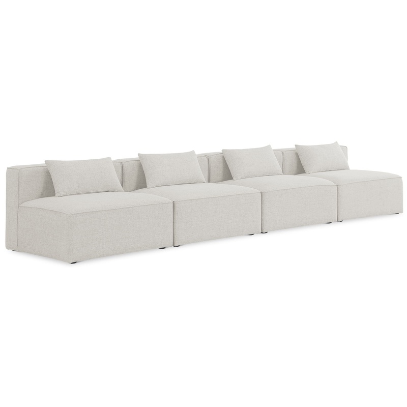 Cube – Linen Modular 4 Seat Armless Sofa