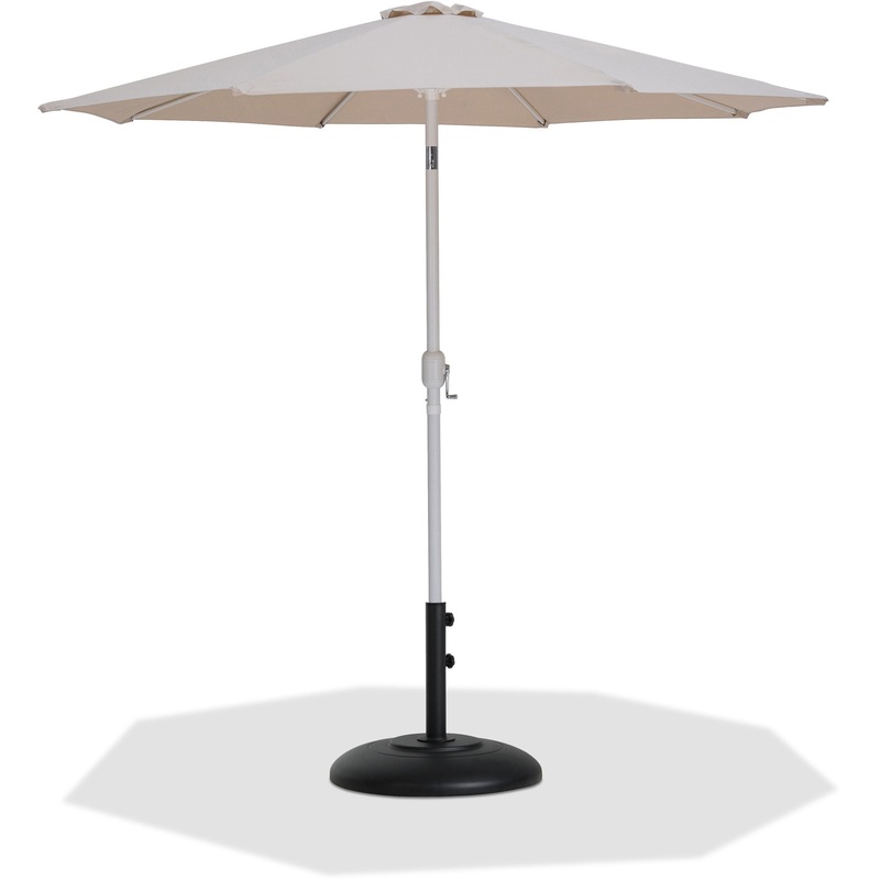 Fiji – Aluminum Patio Umbrella With Round Black And White Base