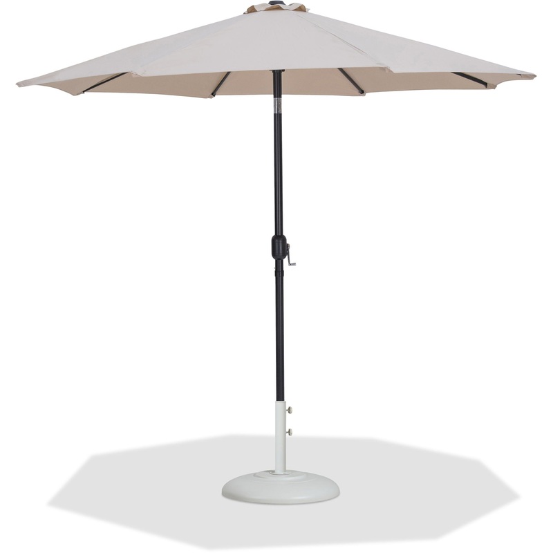 Fiji – Aluminum Patio Umbrella With Round White And Black Base