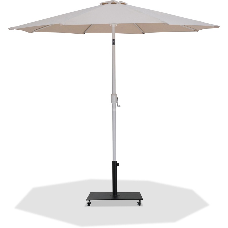 Fiji – Aluminum Patio Umbrella With Square Black And White Base