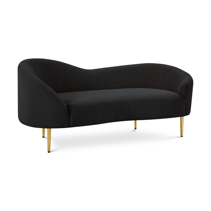 Ritz – Boucle Loveseat|Black|Dark Brown|White|Dark Green