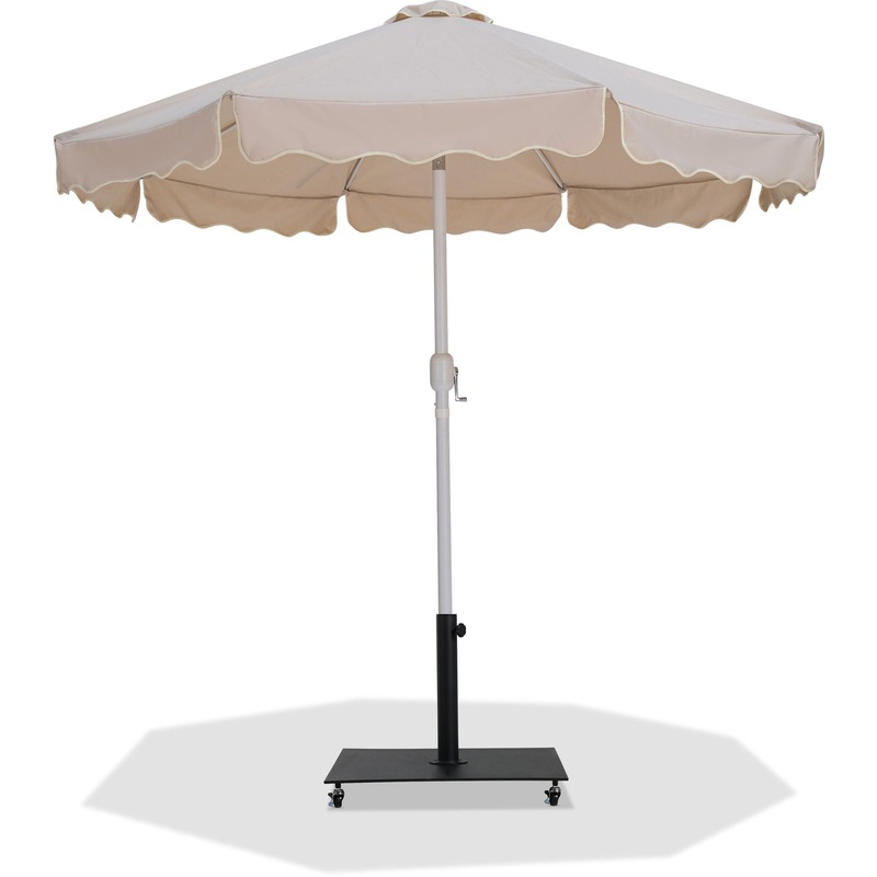 Amalfi – Aluminum Patio Umbrella – Black Base / White Pole