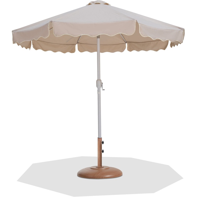 Amalfi – Patio Umbrella – Light Brown Base / White Pole