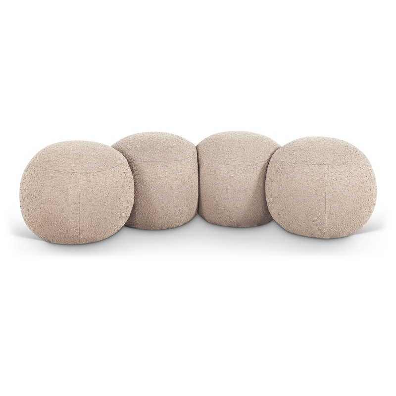 Apollo – Boucle Fabric Bench|Beige|Black|Dark Brown|White|Dark Green|Light Brown|Gray|65″W x 31″d x 18″H|74.5″W x 38.5″D x 18″H
