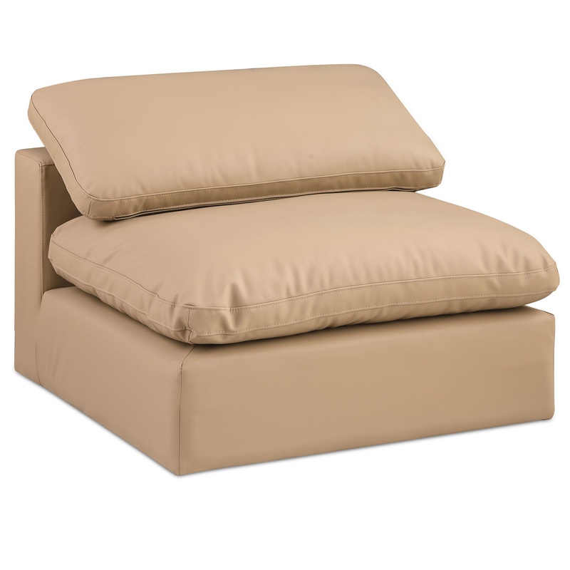 Comfy – Faux Leather Armless Chair – Tan