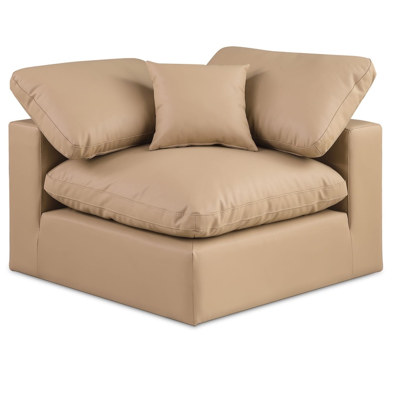 Comfy – Faux Leather Corner Chair – Tan