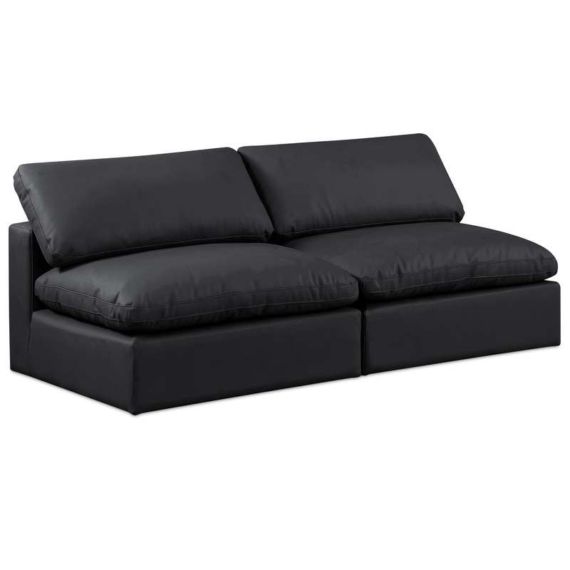 Comfy – Faux Leather Modular Armless Sofa 2 Seats