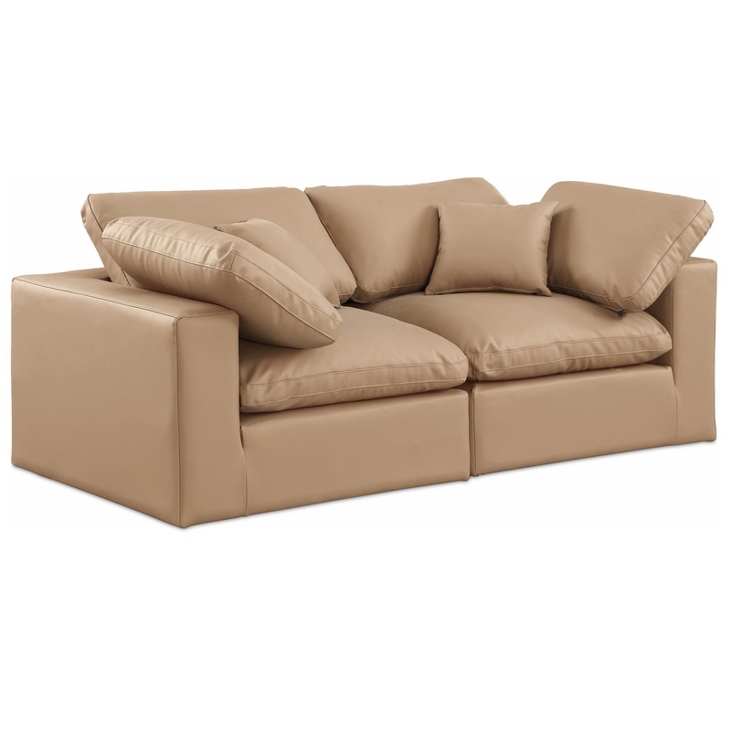 Comfy – Faux Leather Modular Sofa 2 Seats – Tan